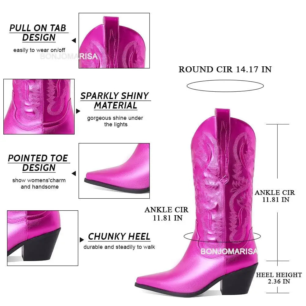 Women's western metallic boots