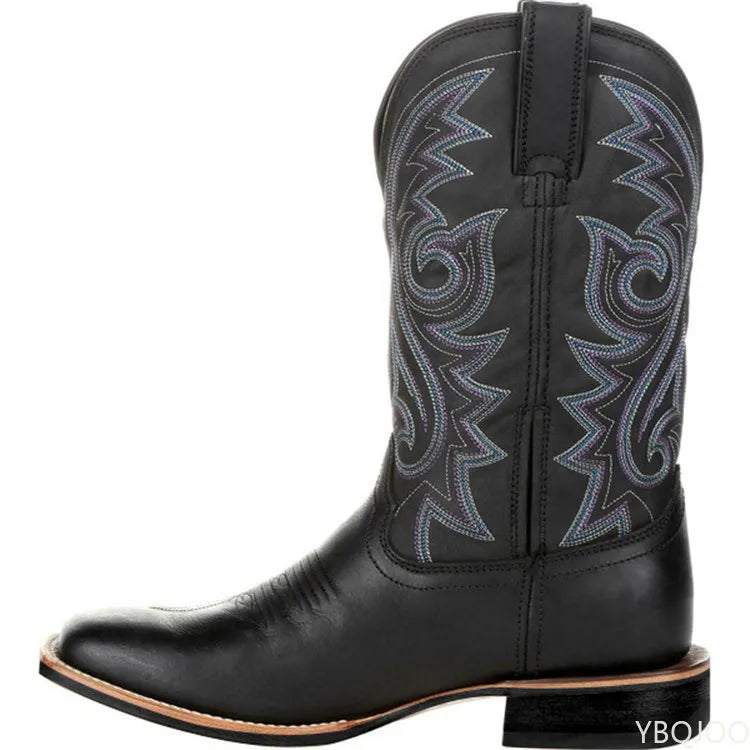 Men's Mid Calf Western Cowboy  Boots