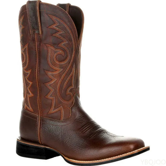 Men's Mid Calf Western Cowboy  Boots