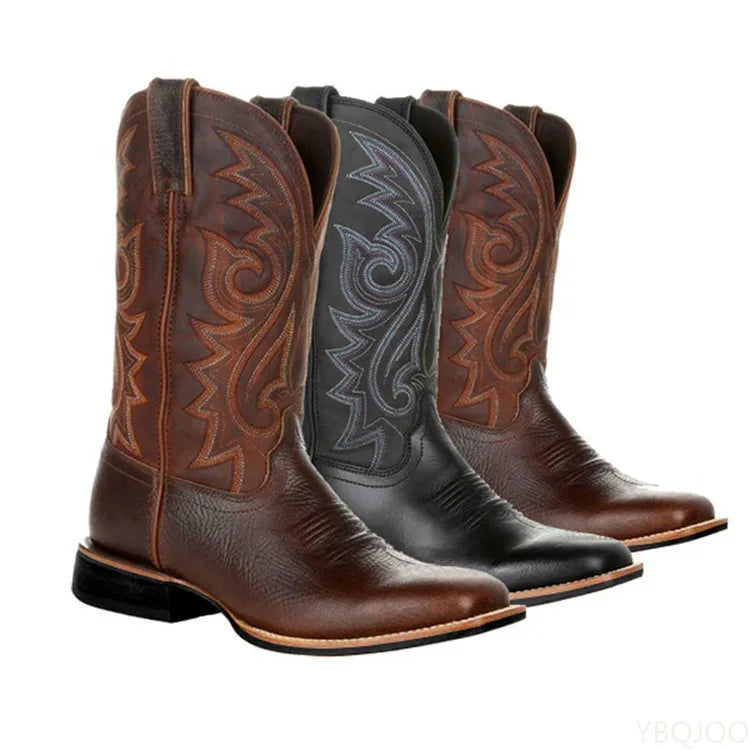 Men's Mid Calf Western Cowboy  Boots