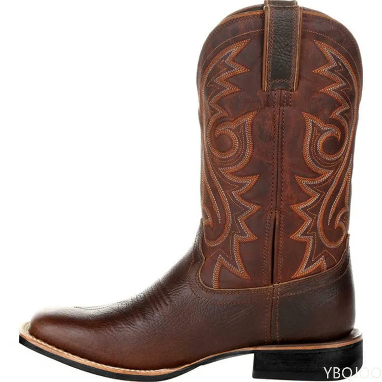 Men's Mid Calf Western Cowboy  Boots