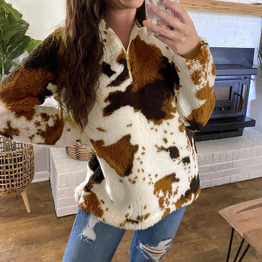 Cow Print Sherpa