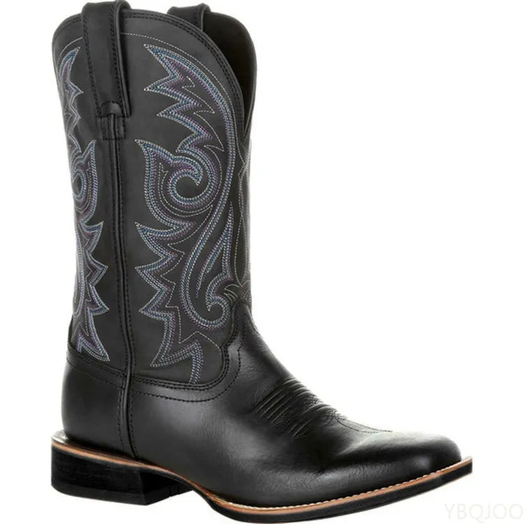 Men's Mid Calf Western Cowboy  Boots