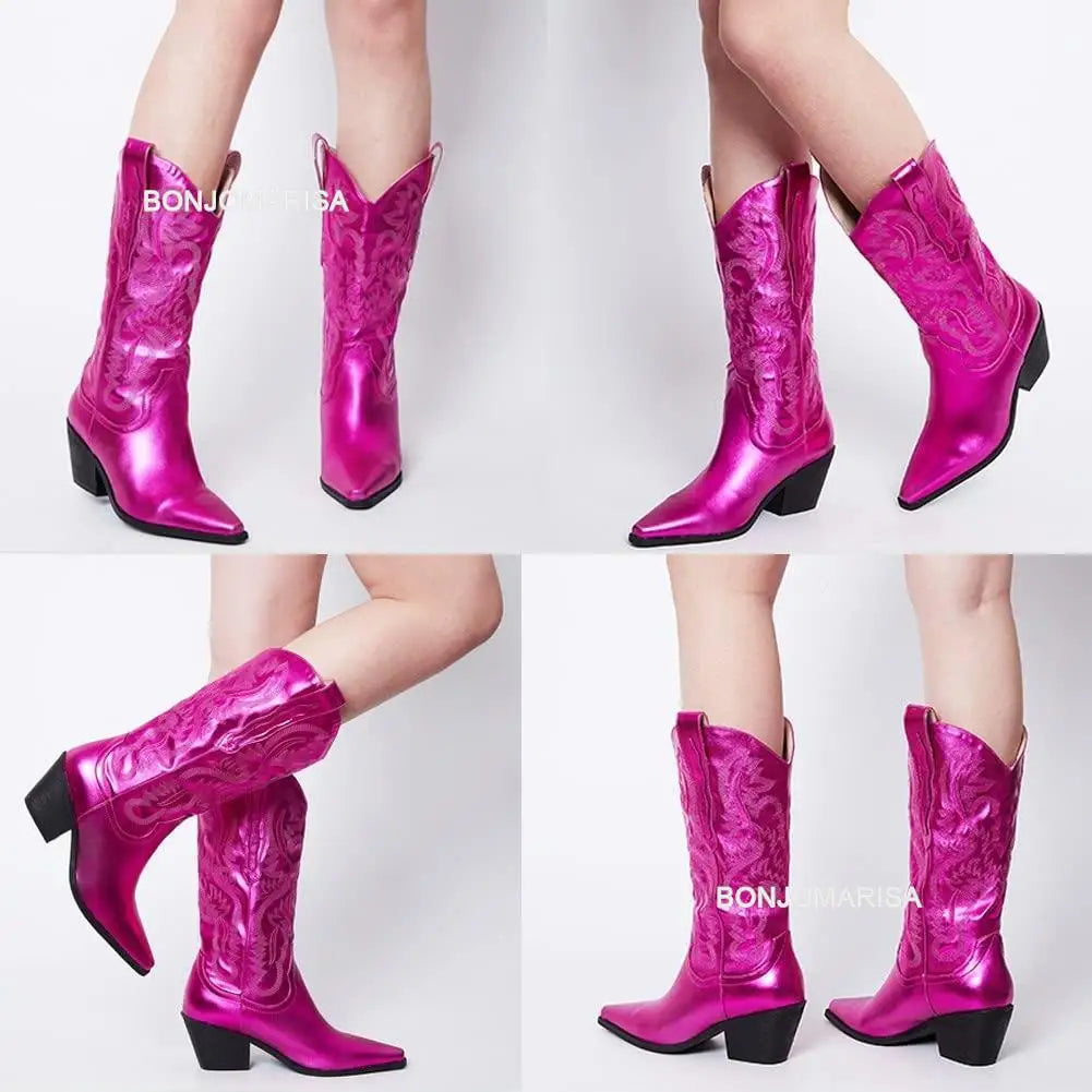 Women's western metallic boots