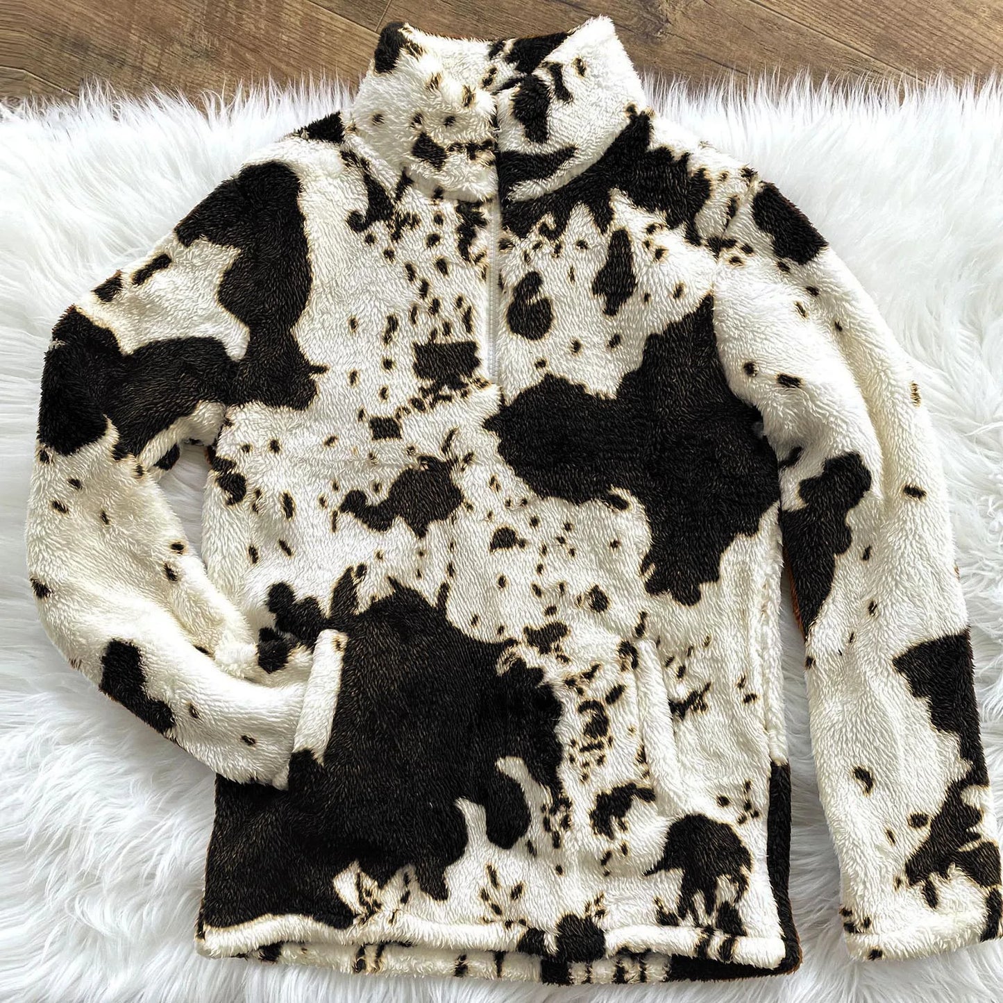 Cow Print Sherpa