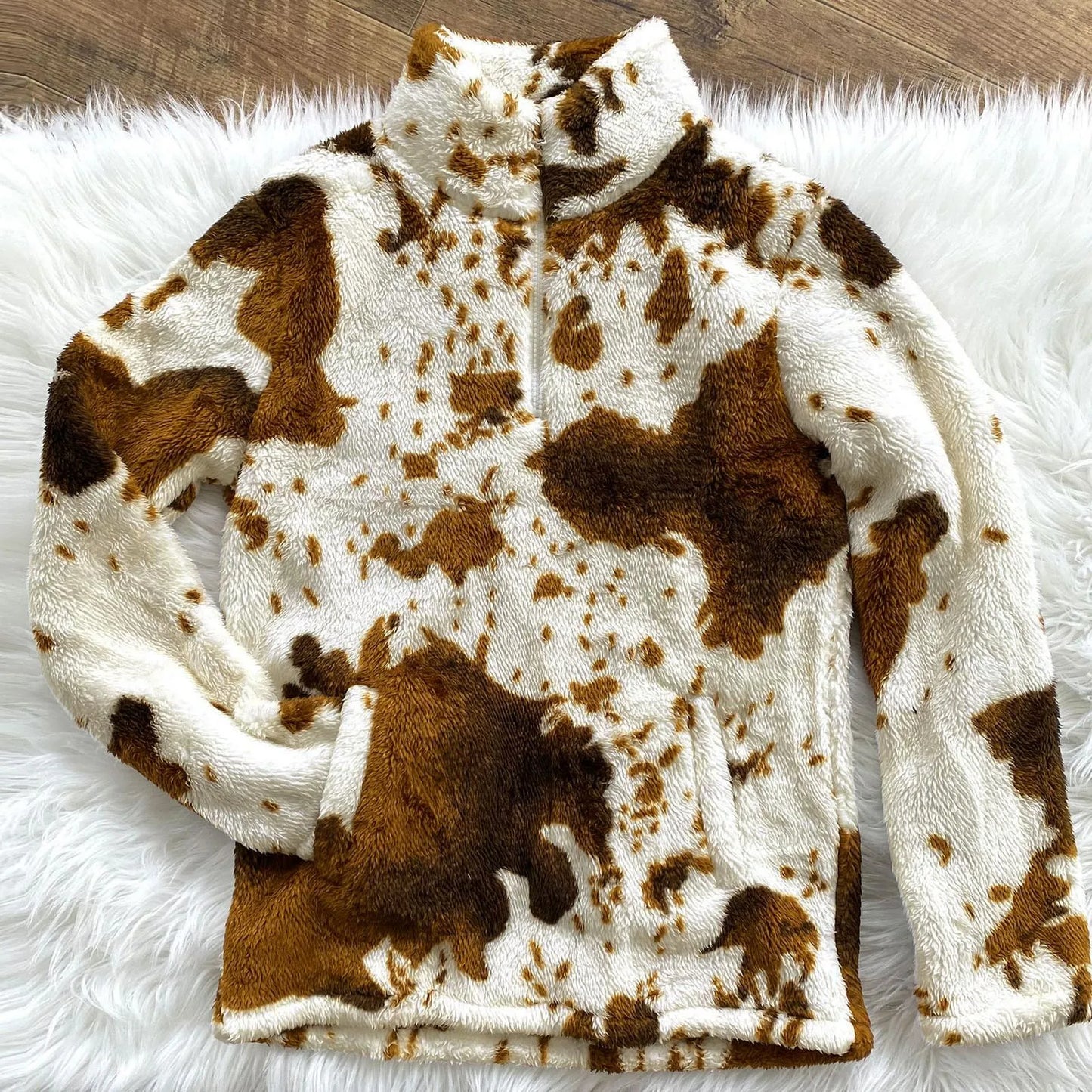 Cow Print Sherpa